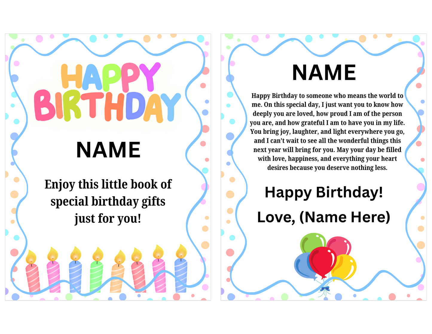 Birthday Gift Card Book
