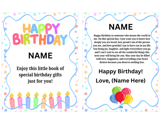 Birthday Gift Card Book