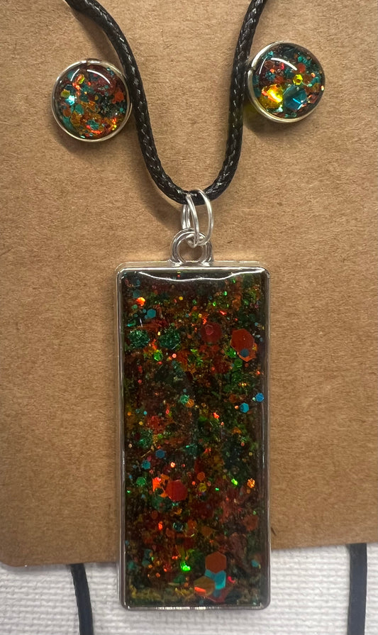 Stud Earrings with Pendant