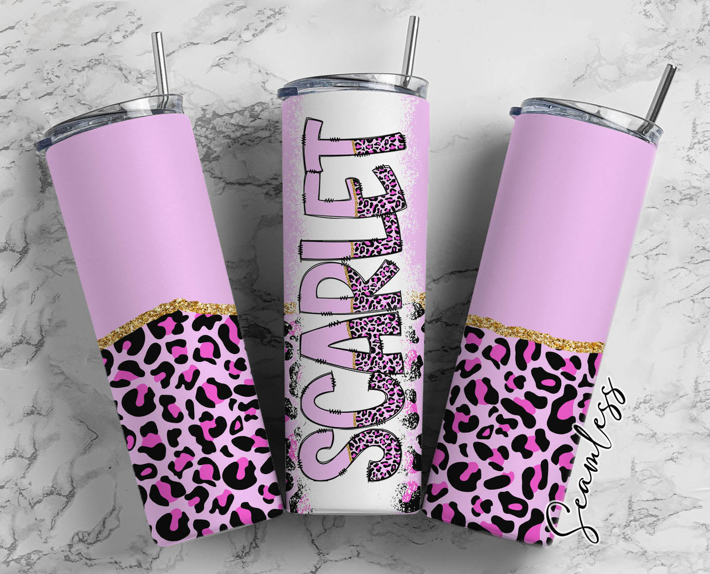 20 oz Sublimation Wraps-Split Design with Matching Alphabet