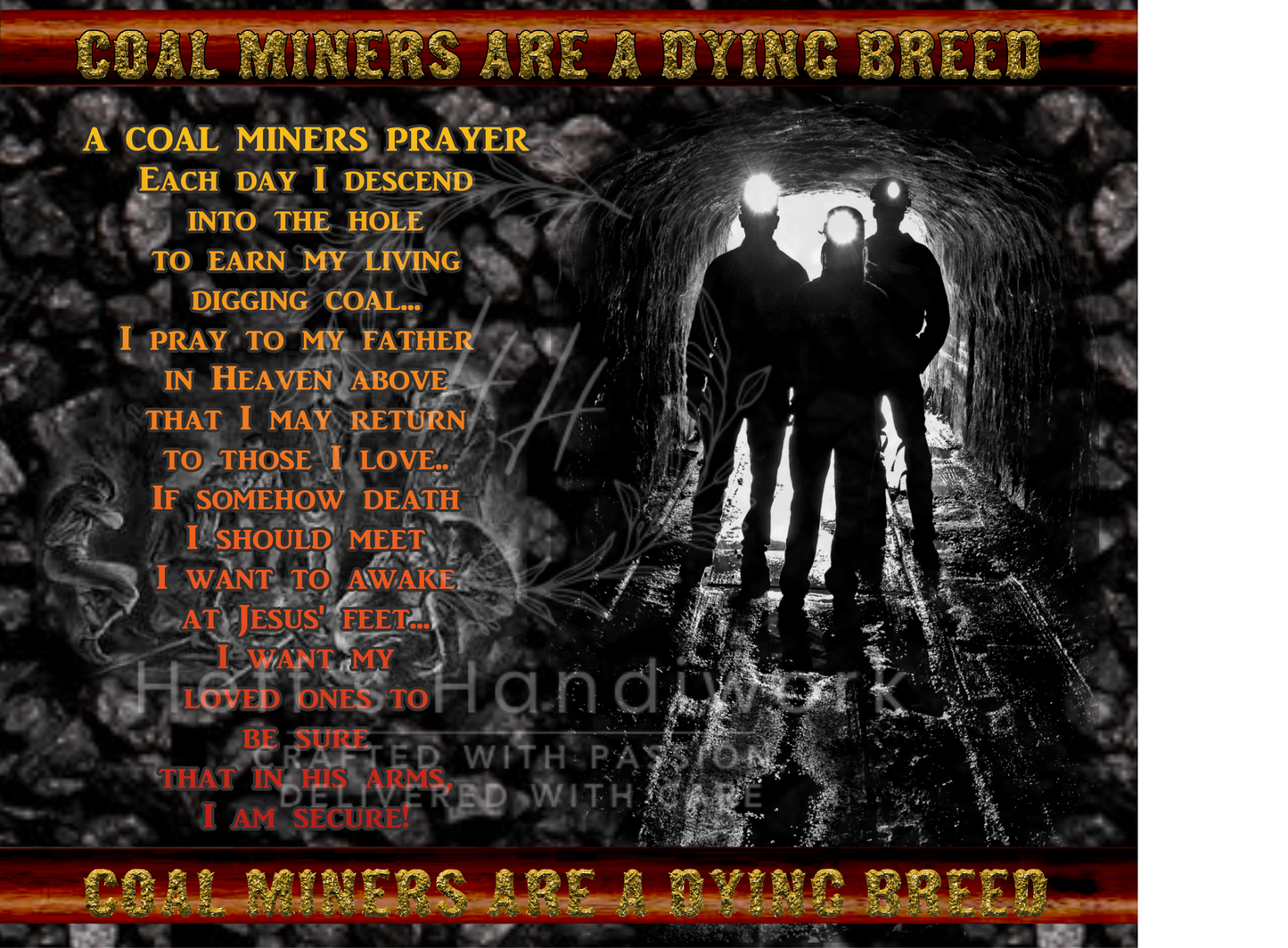 Coal Miner 20 oz Stainless Steel Tumbler
