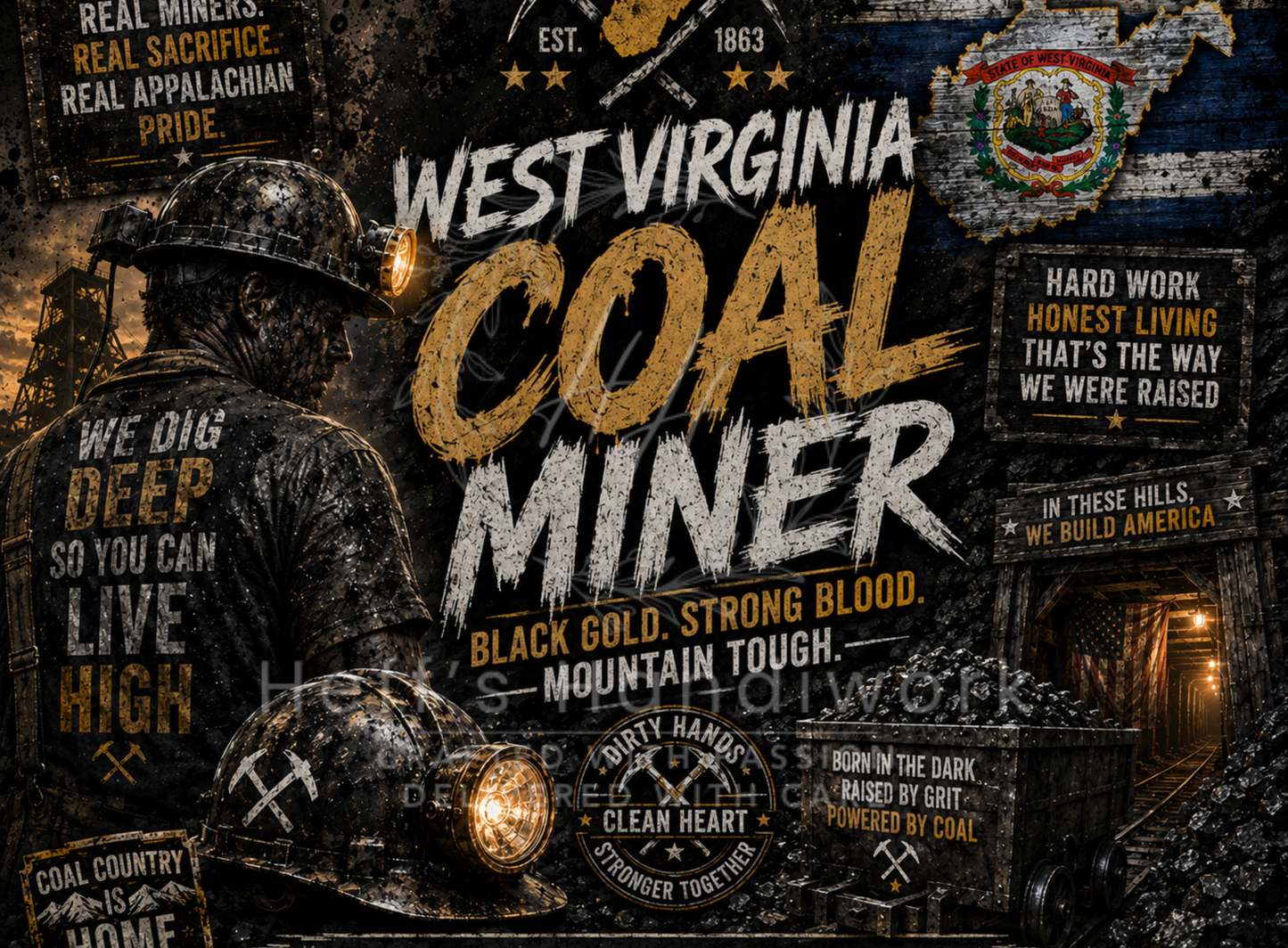 Coal Miner 20 oz Stainless Steel Tumbler