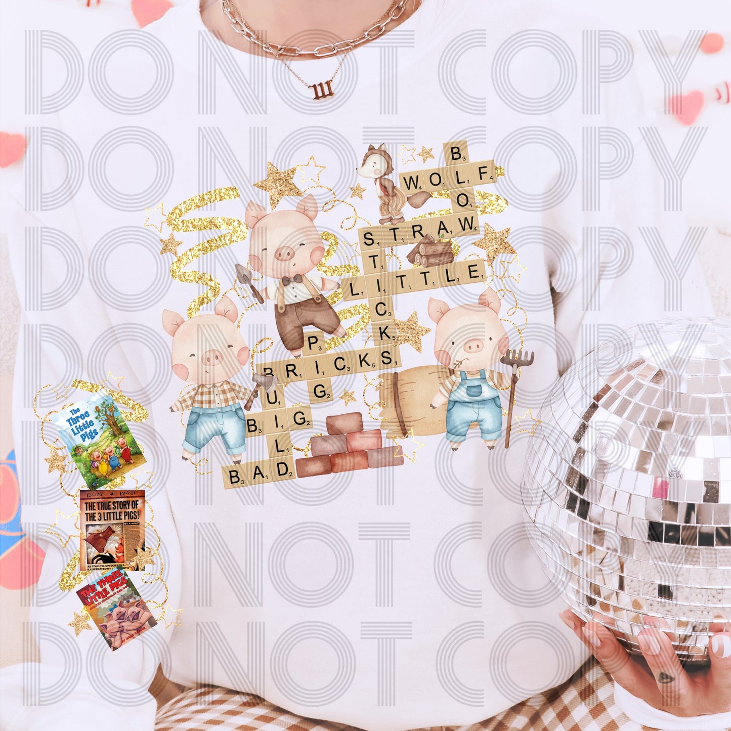 Scrabble Three Piggies with Optional Sleeve