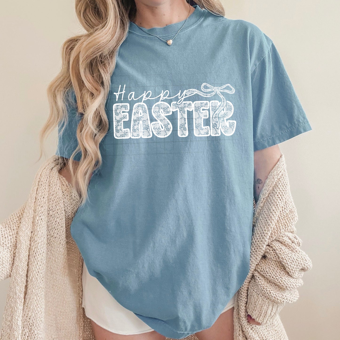 Happy Easter White Lace