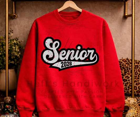 Senior 2026 Cursive Grunge