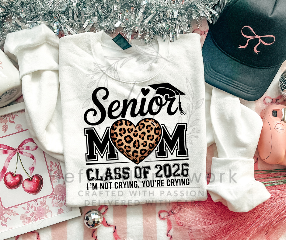 Senior 2026 Mom Leopard Heart