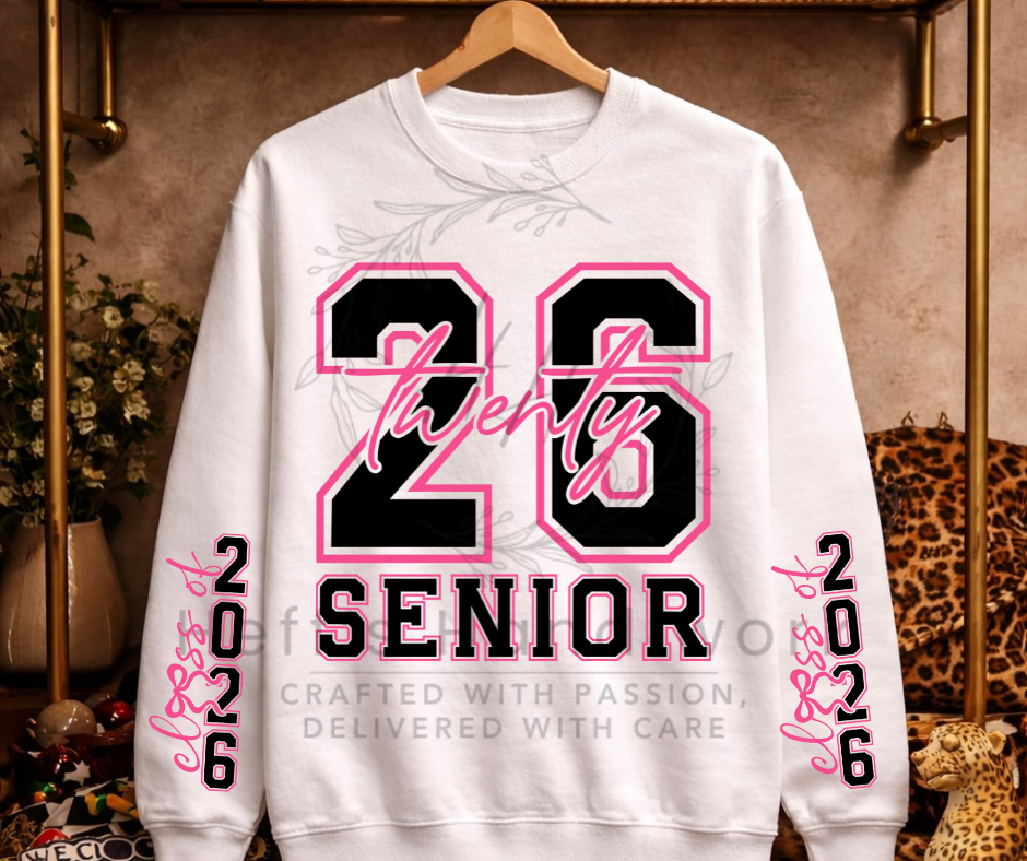 Senior 2026 Varsity Pink with Sleeve