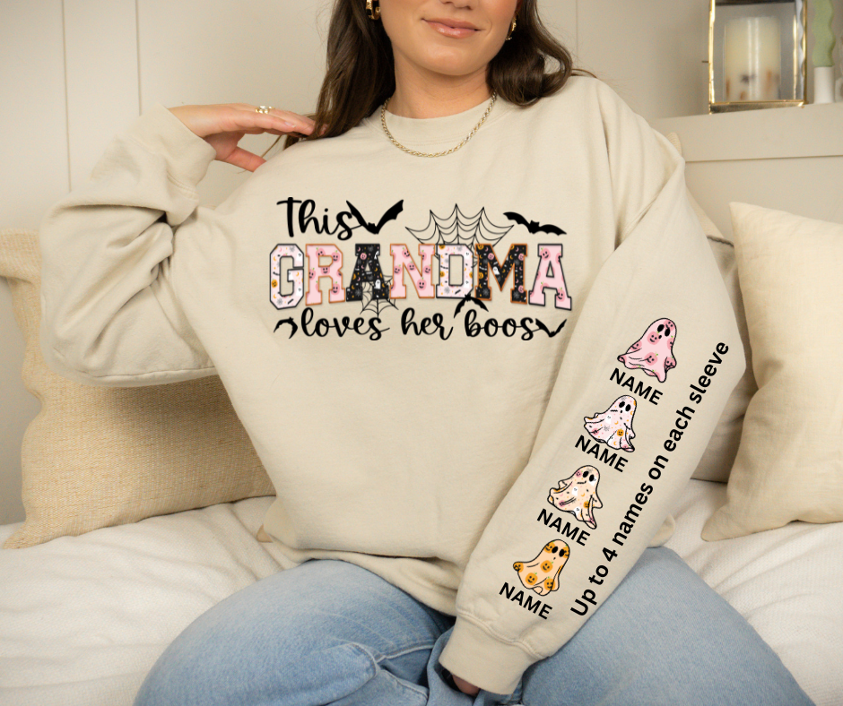 This Grandma Loves Her Boos w/ Sleeve Names